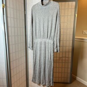 Anthropologie Saturday Sunday gray ribbed maxi dress with long sleeves